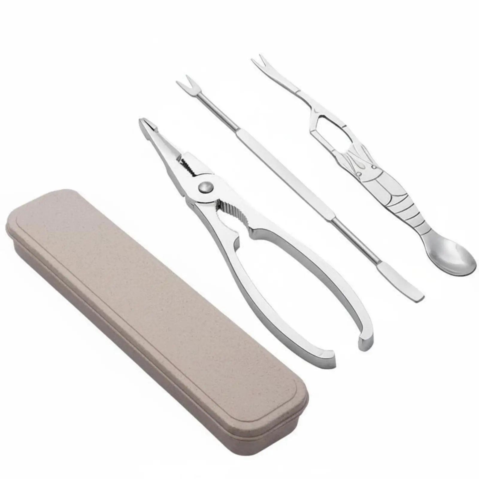 Stainless Steel Seafood Tool Set Crab Cracker Picker Fork Utensils Kit for Shellfish Dining Home Restaurant Table