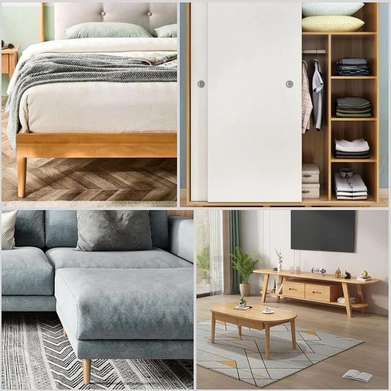 4pcs Wooden Furniture Legs Tapered Sofa Legs Replacement Furniture Feet with Mounting Plate Screws Couch and Chair Sofa Legs