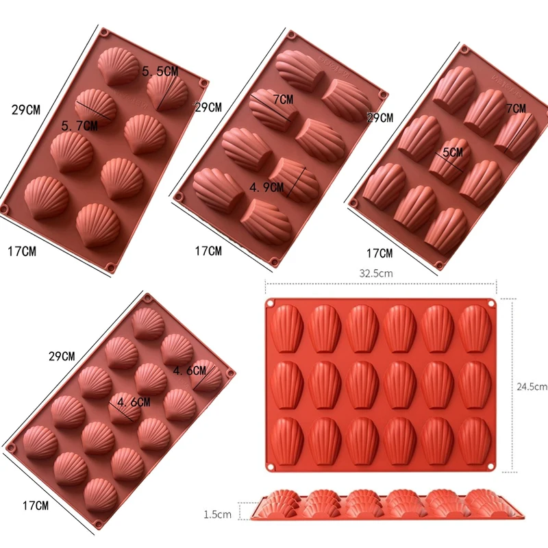 

1PC Mini Food Grade Madeleine Silicone Cake Mold Cookie Mold DIY Shell Baking Pan Mould Kitchen Bakeware Accessories