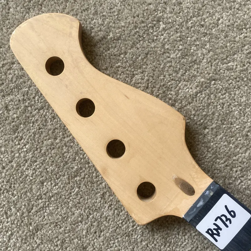 RN736 Semi Finishing Bass Guitar Neck 4 String Version No Frets Raw Materials for DIY