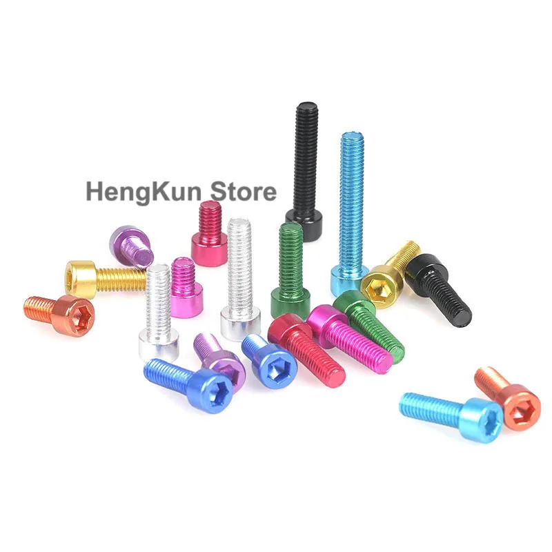 M3 M4 M5 M6 Black Anodized Hex Socket Head Cap Screw Allen Bolts Aluminum Alloy Machine Screws DIN 912