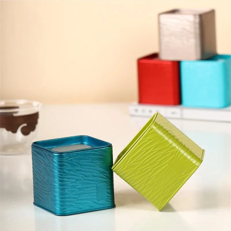 Mini Portable Solid Color Square Tin Box Tea Sealed Jar Boxes Jewelry Candy Small Storage Can Coin Earring Headphones Gift Case