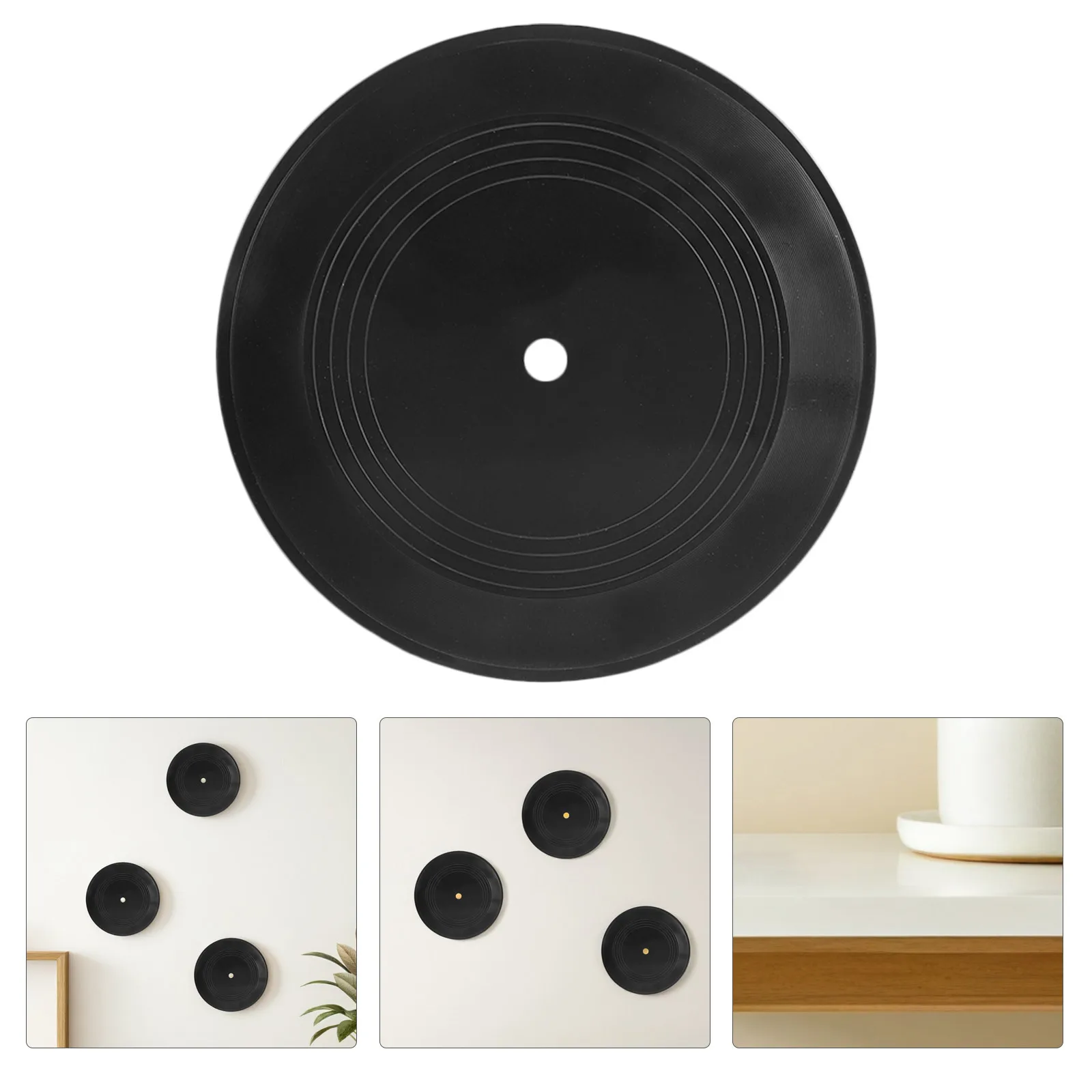 

3 pcs Blank Vinyl Records Diy Retro Wall Decor For Home Bar Party Decoration Vintage Style Interior Adornments Fake Records