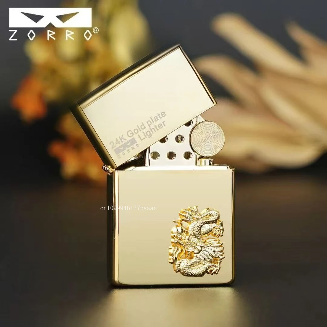 Real Zoro Grinding Wheel Lighter 12 Zodiac Signs 24K Gold Gold Plated Luxury High-end Gift for Boyfriend Birthday Gift - Image 4