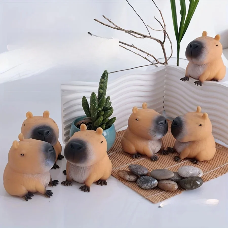 Taba mole kawaii capivara mão relaxamento areia plástico engraçado inquietação anti-stress lento rebote crianças brinquedos bonito presentes de aniversário