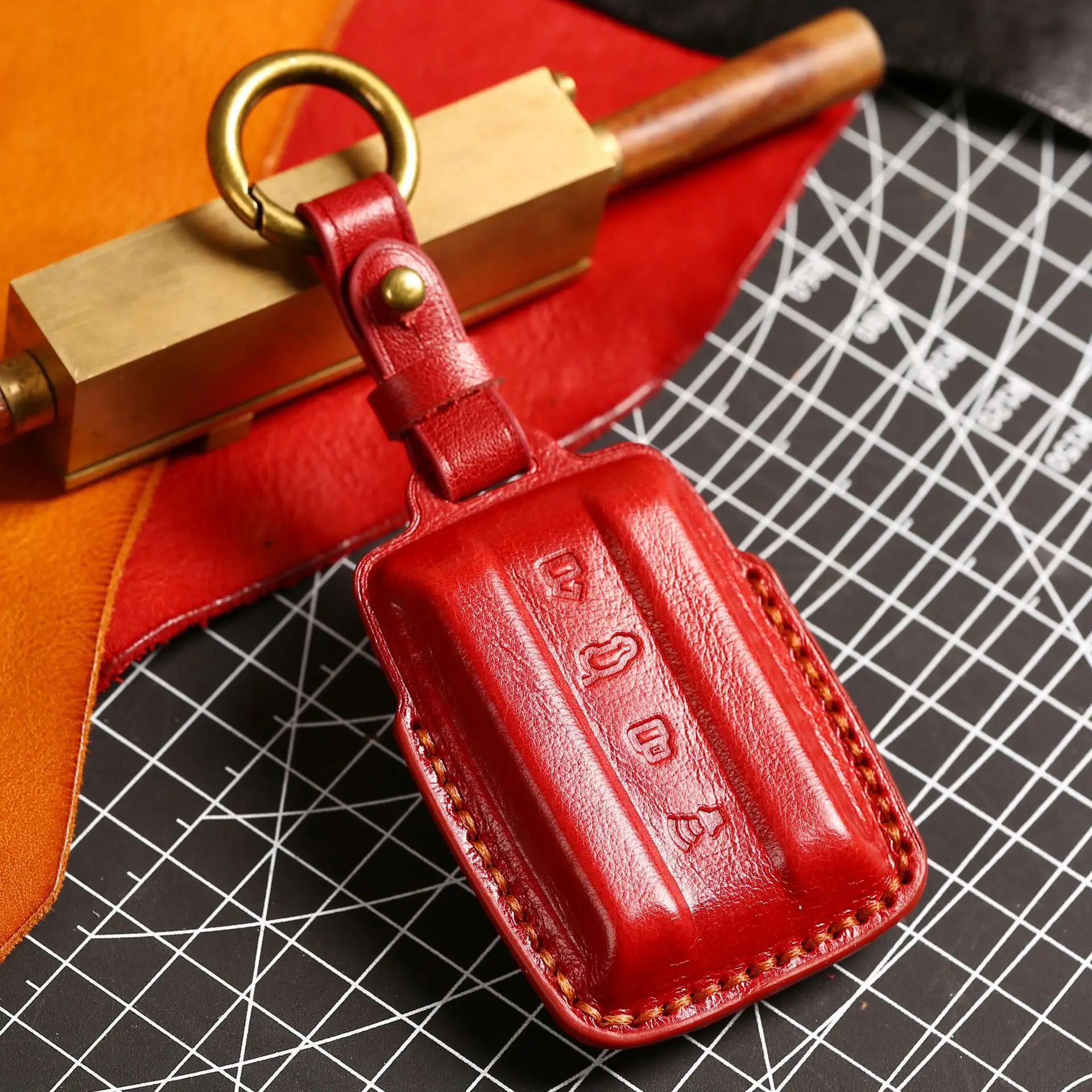 

Leather Car Remote Key Cover Case Holder shell Protector Fob For Great Wall GWM WEY TANK 300 400 500 700 Hi4-T 2025 Accessories