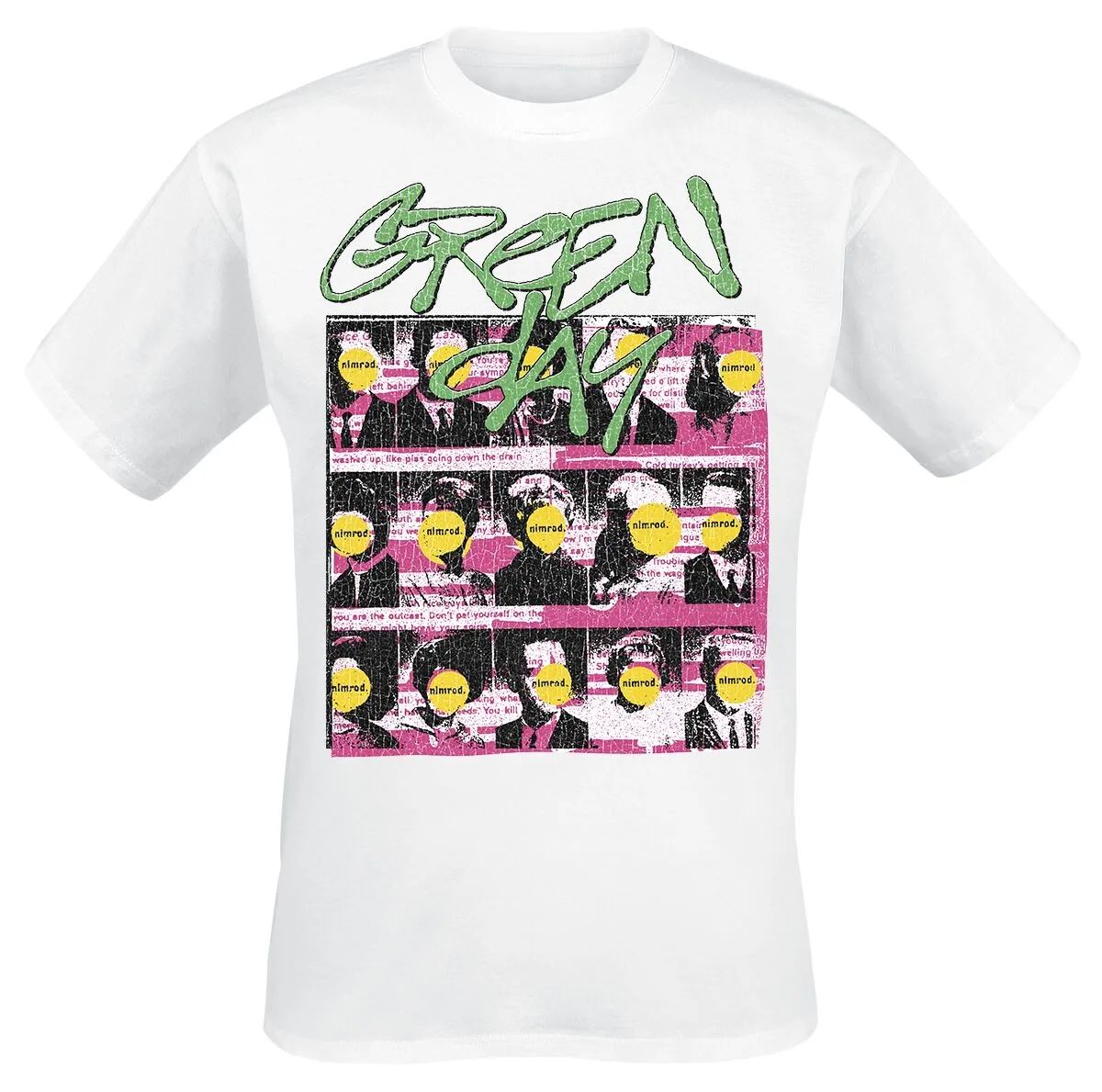 تي شيرت Green Day Band Logo للرجال برسومات Punk Rock مع طباعة مجمعة كاجوال ملابس الشارع الشهير #1