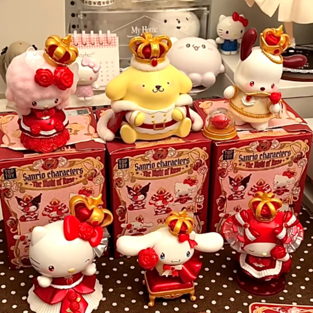 

Sanrio Characters The Night of Rose Blind Box Cute Action Figure Mystery Box Anime Figures Surprise Bag Cartoon Collection Model