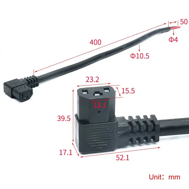 AC Power Socket Plug E-bike Electric Vehicle Pin Elbow Charging Cable AC-04 Male and Female Lithium Battery Connector Adapter