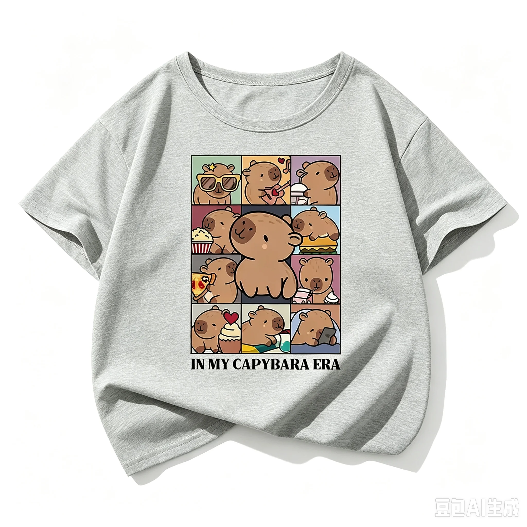 Kawaii Shirt Capybara Graphic Kids Tshirts Summer Short Sleeve Tees Cartoon Animal Boys Girls Clothes Tops Y2K Children T-shirt