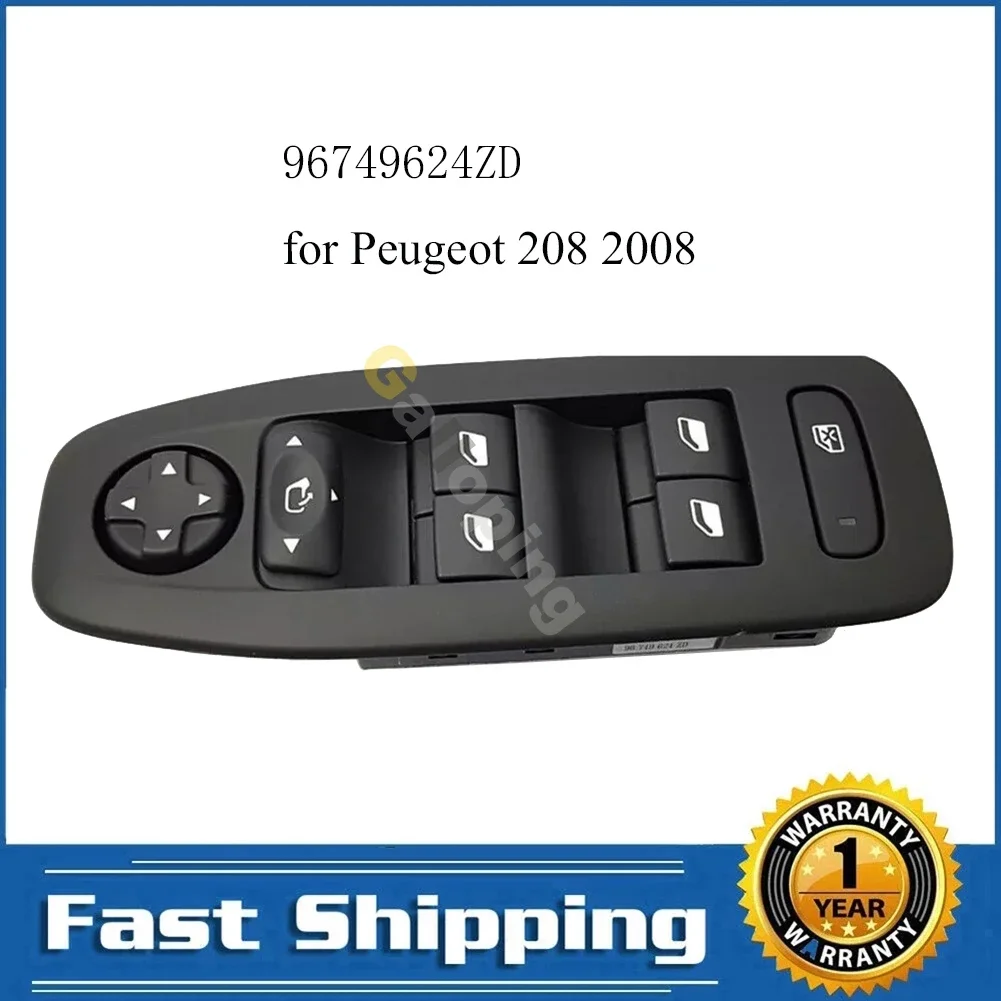 96749624ZD For 2014 2015 2016 2017 Peugeot 208 2008 Front Left Electric Power Master Window Door Lifter Control Switch Button