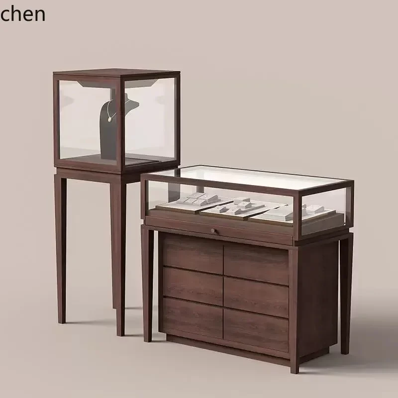 HT Jewelry Display Cabinet Island  Jewelry Glass Display Cabinet Storage Cabinet