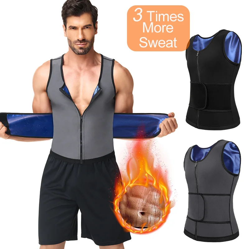 

Мужской неопреновый жилет-сауна с утягивающим поясом, майка для похудения, фитнес-костюм для тренировок, корректирующий фигуру