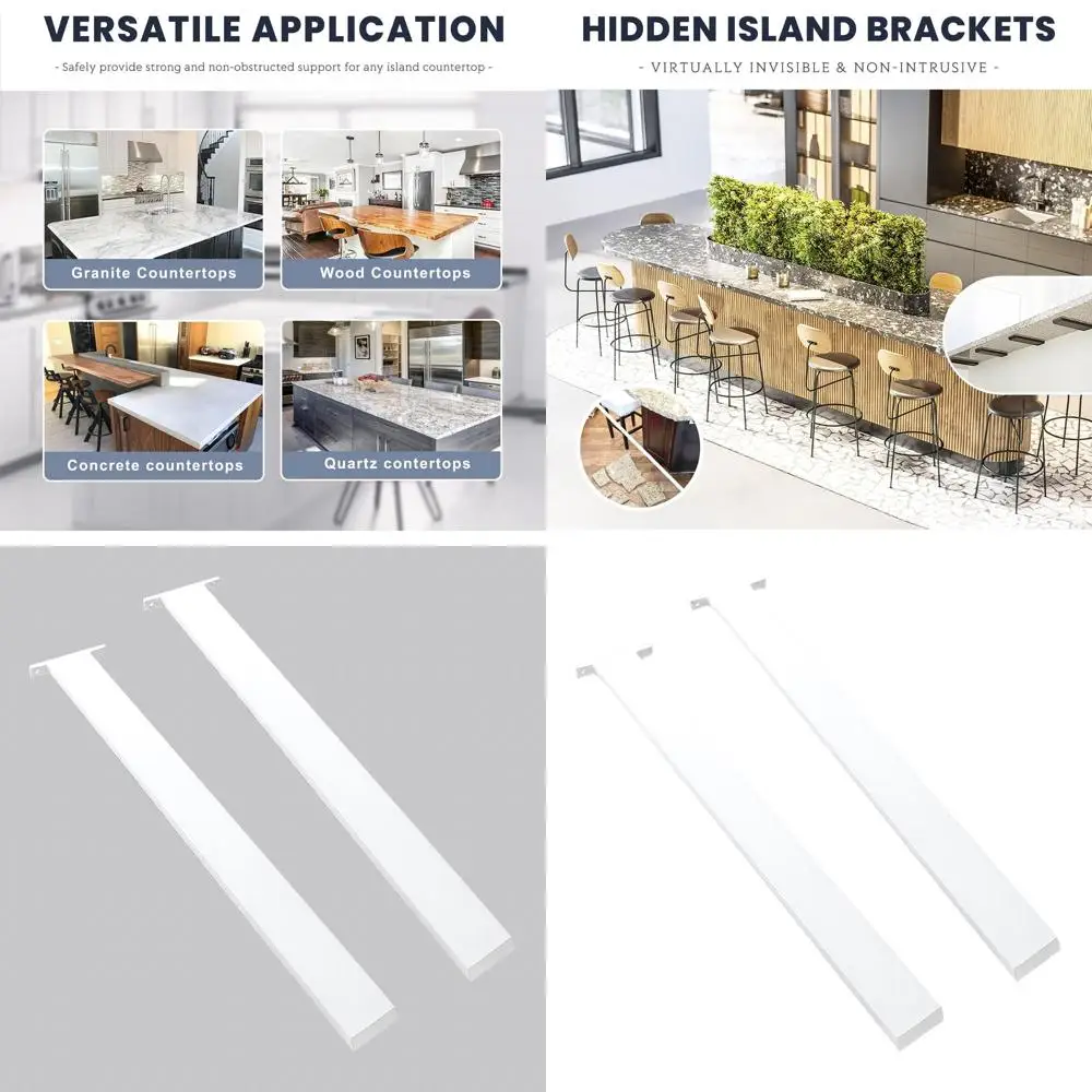 

White 2-Pack 26 Heavy Duty Granite & Quartz Countertop Support Brackets for Kitchen Islands