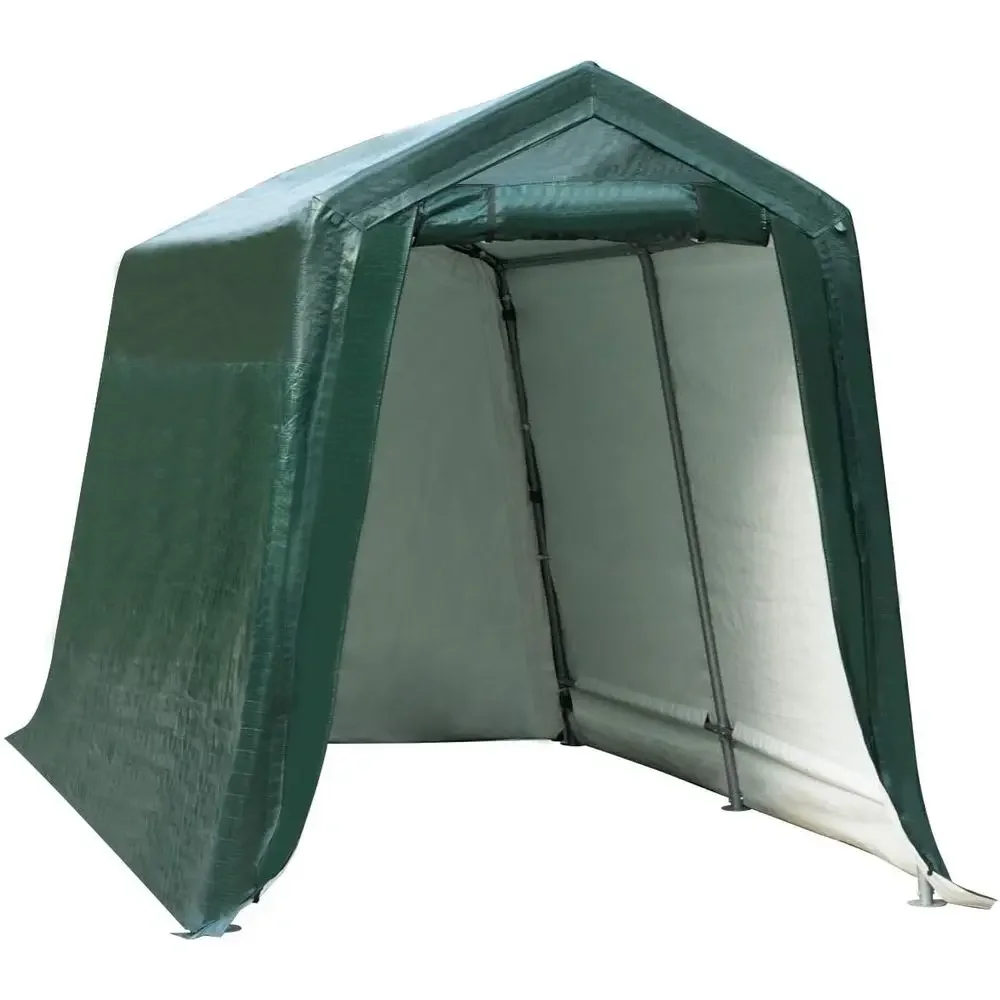 All-Steel Outdoor Storage Shelter with Ripstop Waterproof Cover and Sidewalls