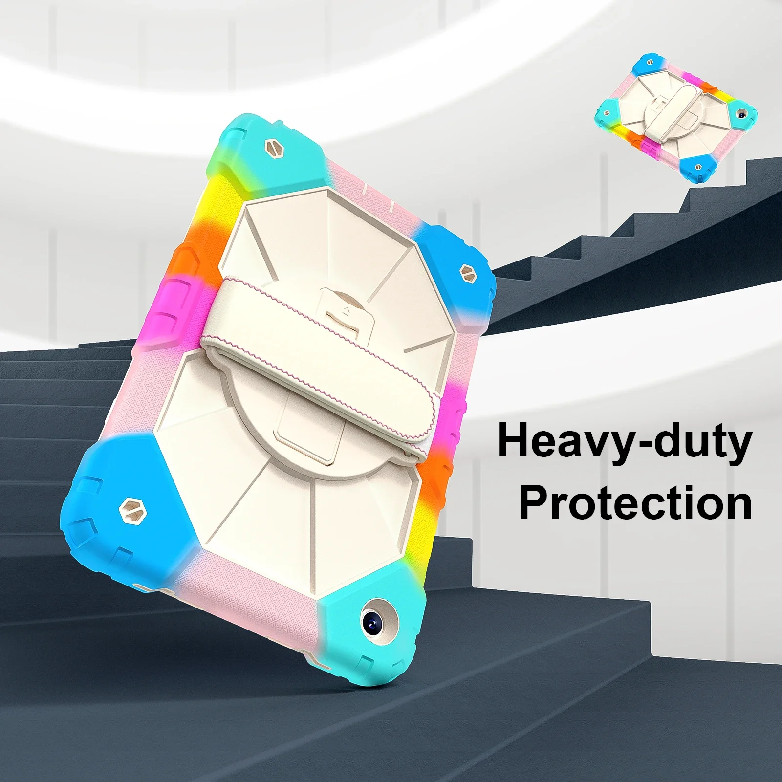 Жесткий силиконовый чехол для планшета Samsung Tab A9 Plus, с поворотом на 360 градусов