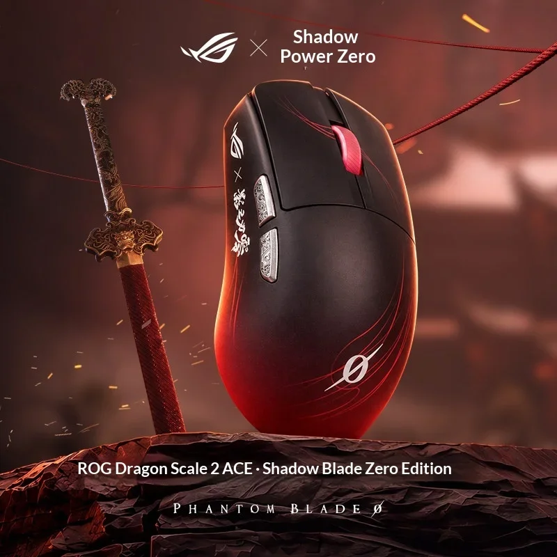 ROG x Phantom Blade Zero Collab Dragon Scale 2Ace Gaming Mouse Tri-Mode Wireless AimPoint Pro SpeedNova 8K 42000DPI Esport Mouse