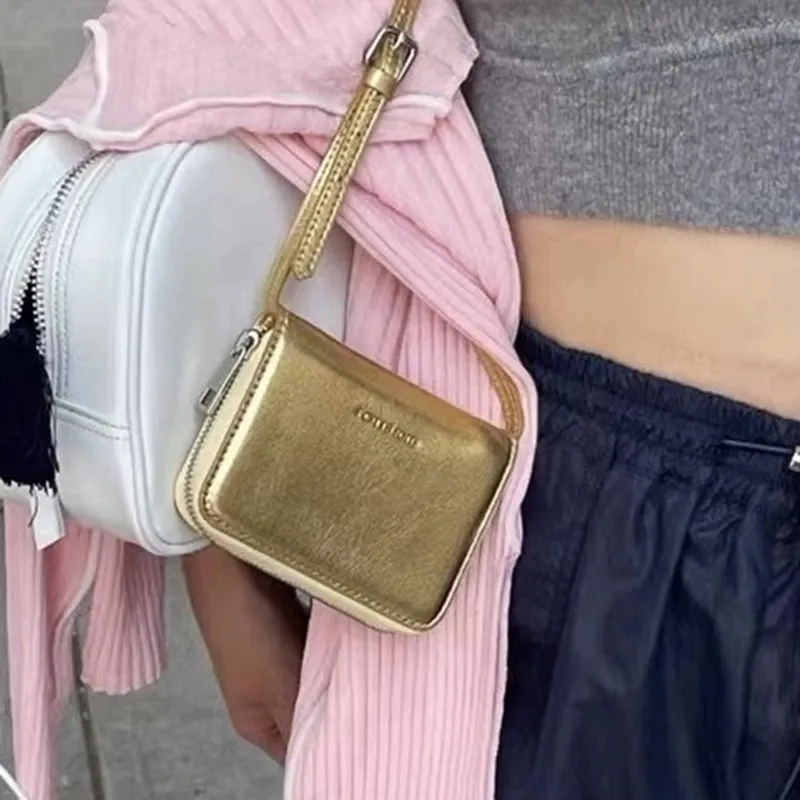 Mini bolso de mano con diseño de nicho coreano para mujer, bolso de cintura colgante, bandolera pequeña cuadrada