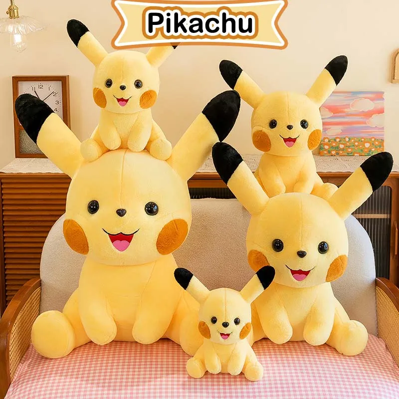 Pokemon pikachu brinquedos de pelúcia pokémon anime plushie boneca 30-85cm kawaii travesseiro coelho pikachu presentes de natal de pelúcia para crianças