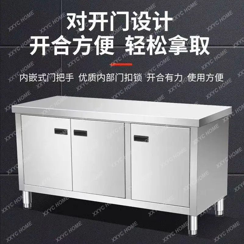 

304 integral welding extra thick stainless steel door workbench kitchen cabinet kitchen console
