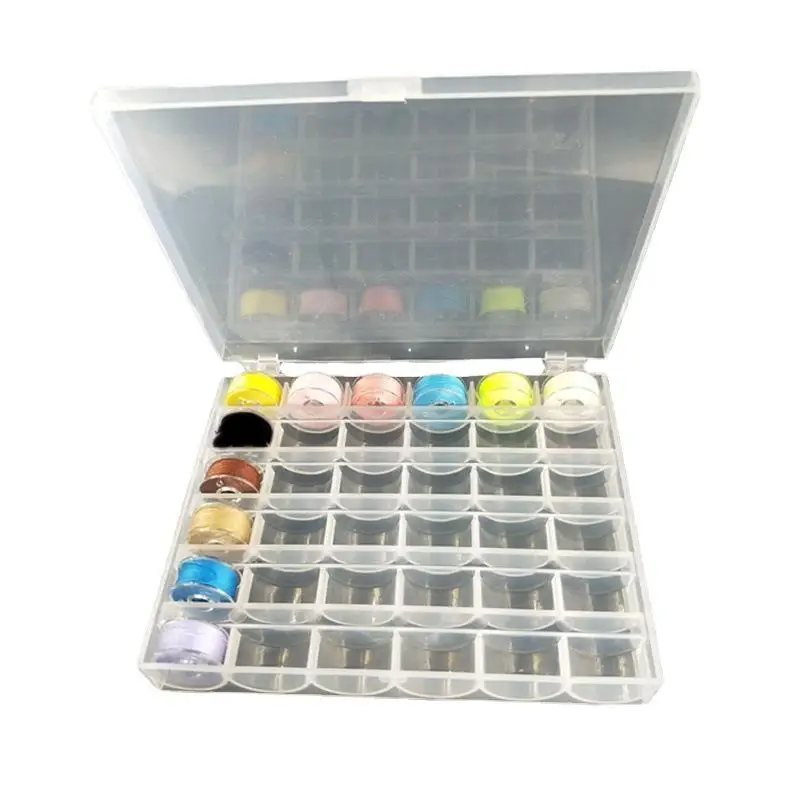 36 Grids Transparent Plastic Bobbin Storage Box Sewing Thread Bobbin Case For Colorful Plastic Bobbins For Home Sewing Machines