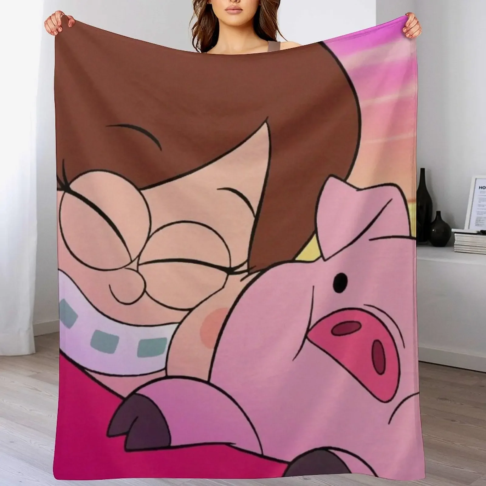 

waddles and mabel Throw Blanket Modern Design Soft Blanket for Home Decor