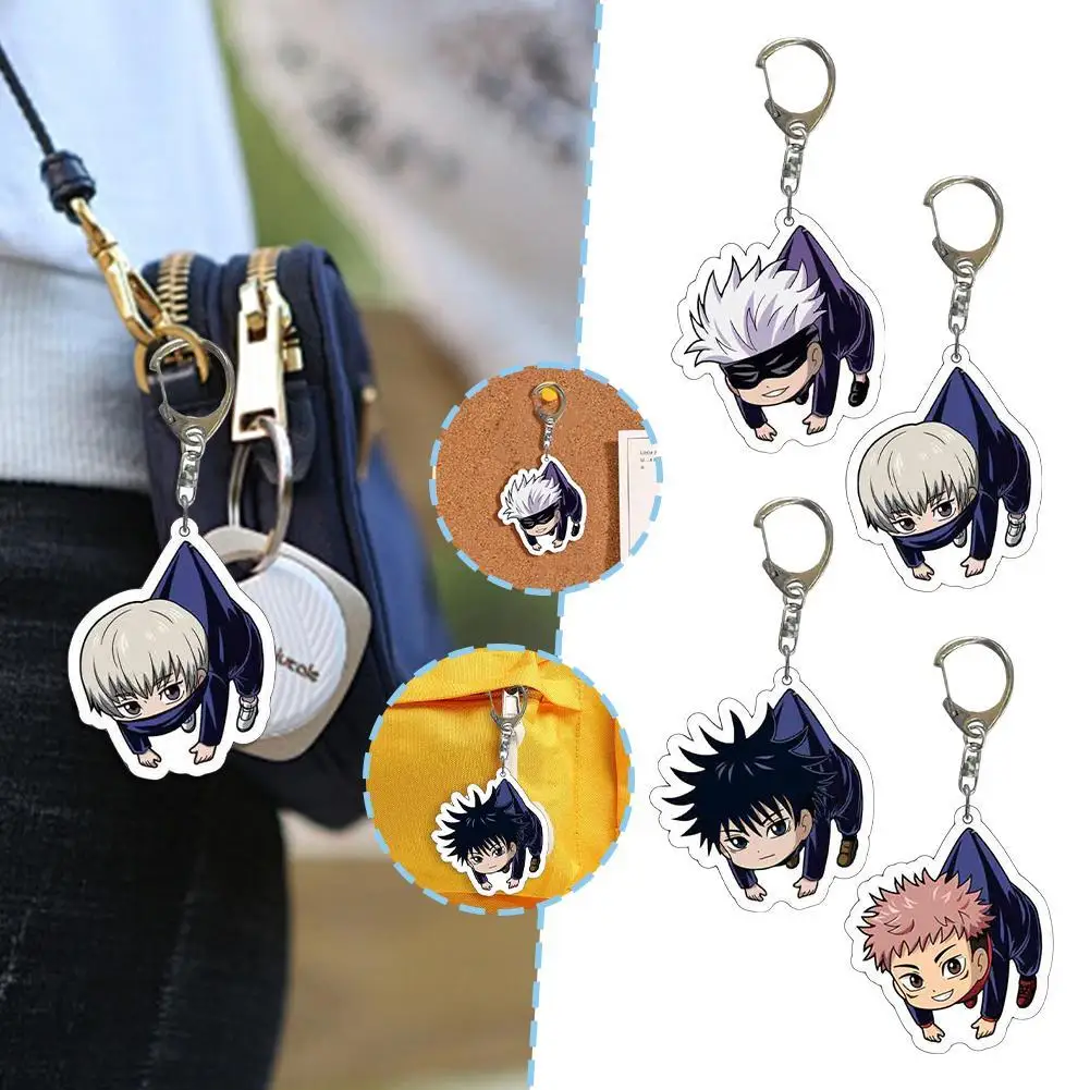 Anime Keychain Jujutsu-Kaisen Pendant Chain Gojo Satoru Getou Suguru Double Sided Acrylic Pendant Cartoon Keychain