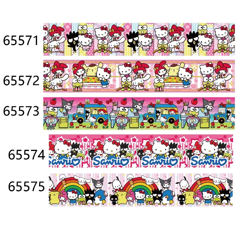 (50yards) Sanrio Cartoon Japanese Grosgrain Ribbon for Hairbows Sewing Accessories Craft Materials Gifts