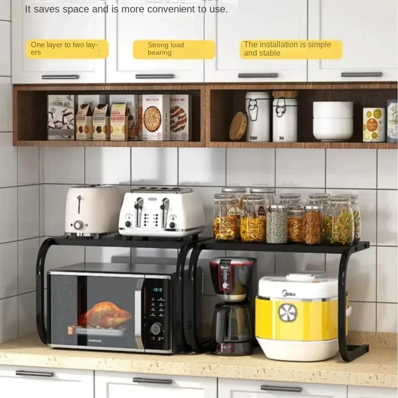 Microwave Oven Storage Shelf Multi-layer Kitchen Rack Tabletop Seasoning Holder Multifunctional Organizer