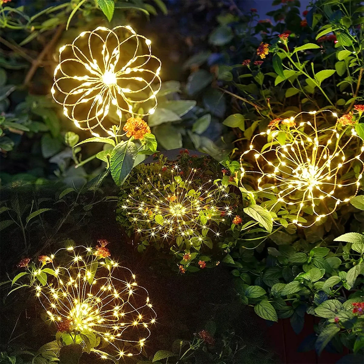 420LED Solar Firework Lights IP65 Waterproof 300/200/60LED Outdoor Solar Garden Flower Lights 1 Pack With 8 Lighting Modes Light