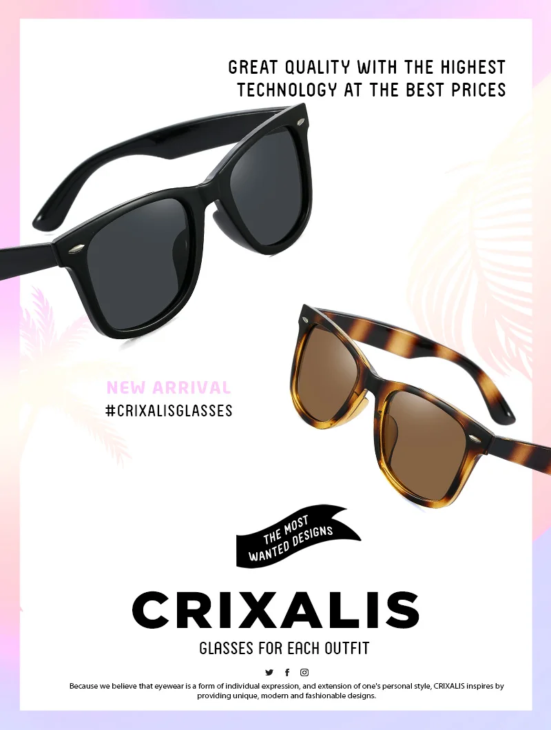 CRIXALIS Polarisierte Sonnenbrille für Damen, Sonnenbrille für Herren, 80er-Jahre-Retro-Stil, quadratisch, UV400 – Detail 1
