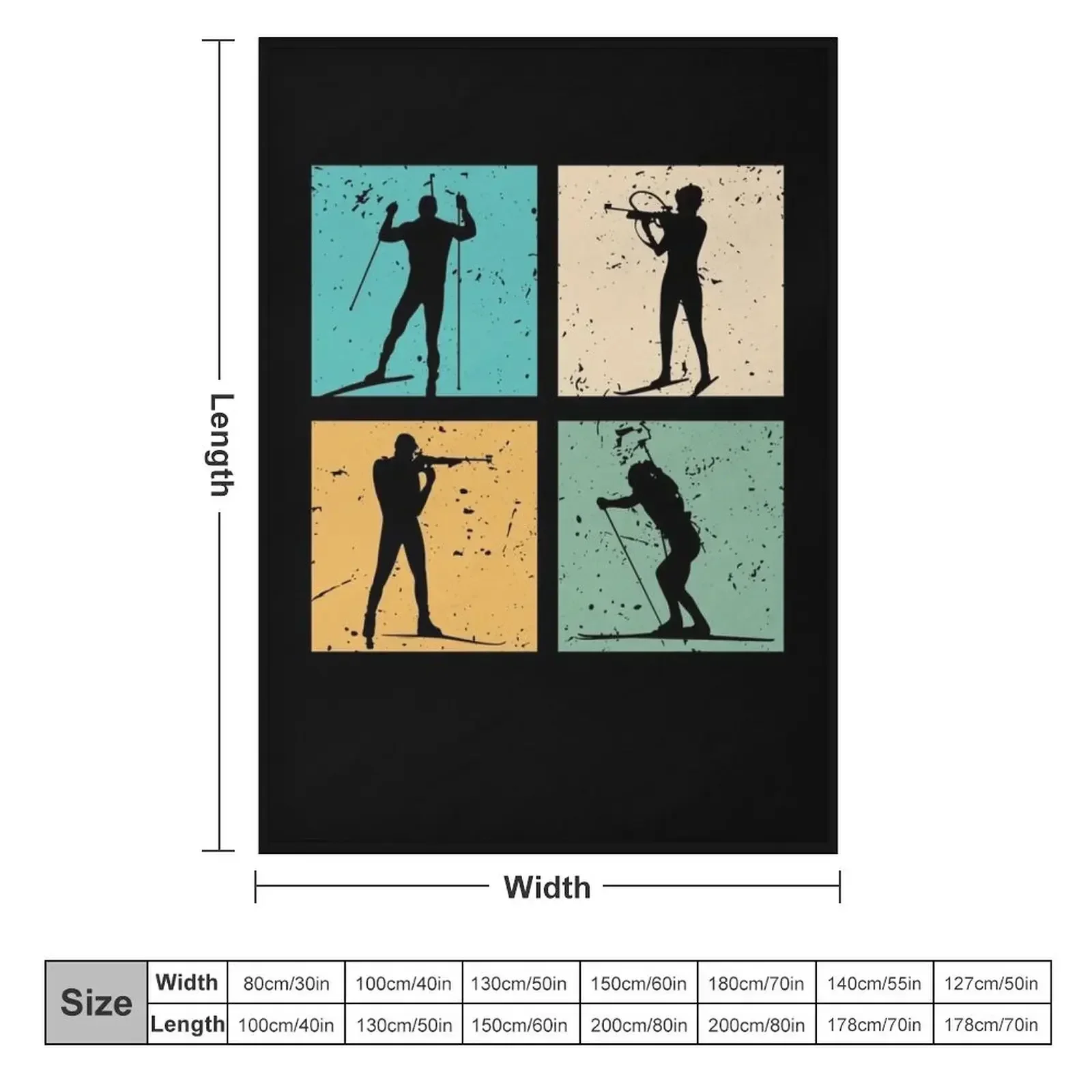 Biathlon Skiing Cross Country Skiing Biathlete Gift Skier Throw Blanket couch cozy soft plush fuzzy picnic outdoor blanket