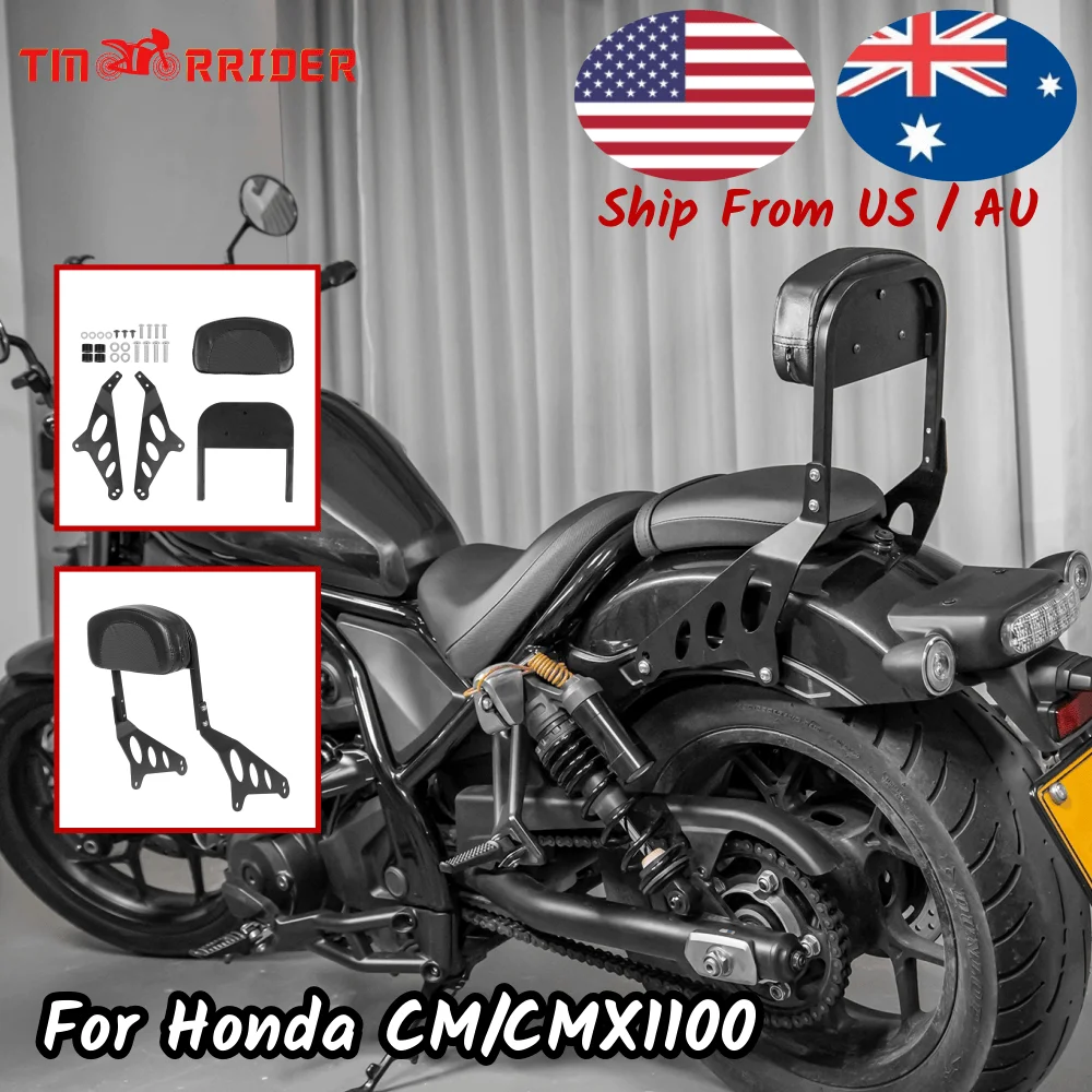 

Motorcycle Luggage Rack Sissy Bar Rear Passenger Backrest Cushion Pad Black Chrome For Honda CM1100 CMX 1100 CMX1100 2021