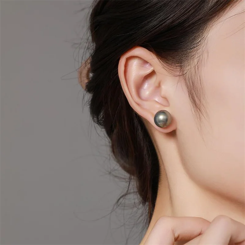 Senlissi – Ohrstecker aus 18 Karat Nadel, natürliche Rio-Grauperle, 4–12 mm und 925er Sterlingsilber, für Damen, Schmuck, Geschenke – Detail 15