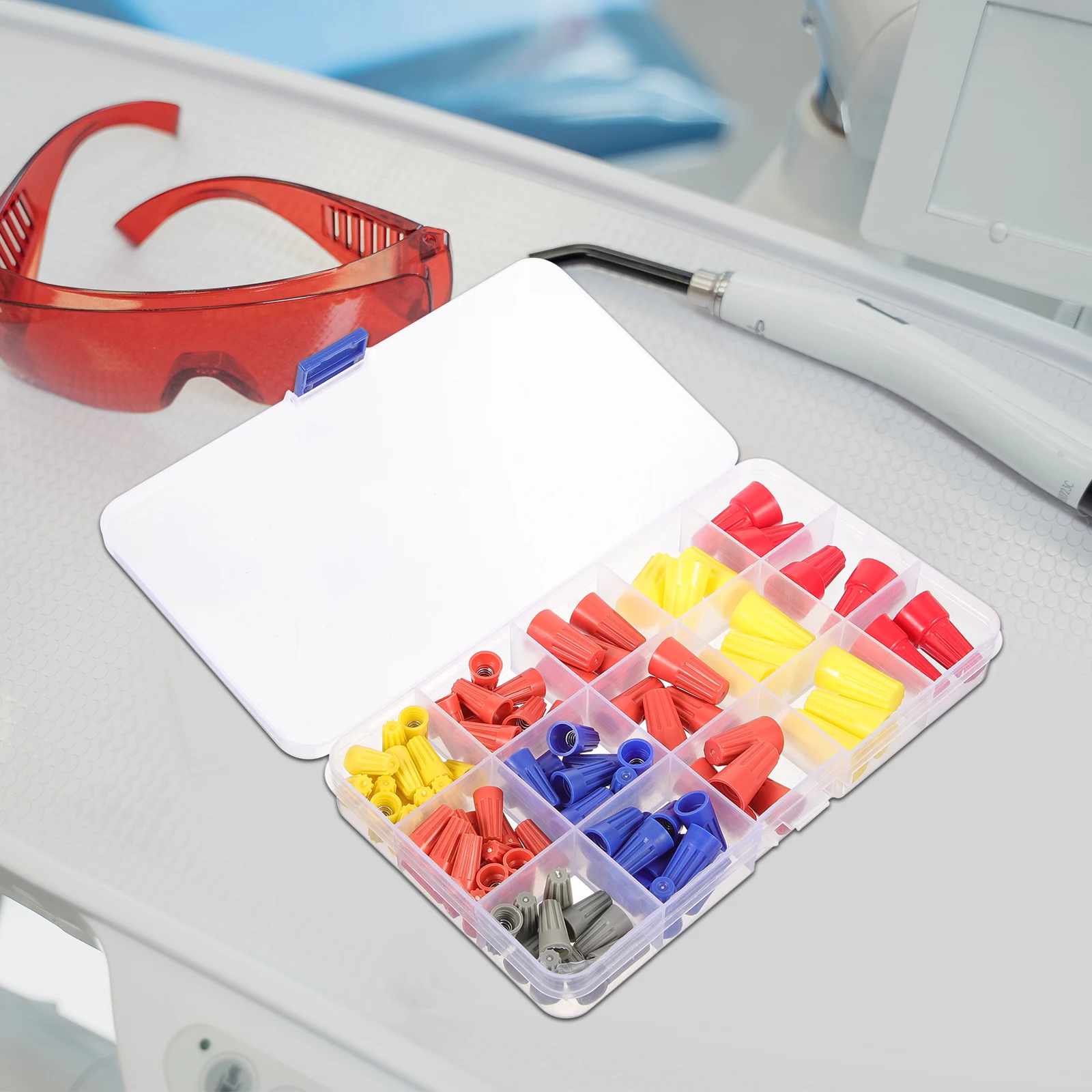 

102pcs Insulated Threaded Crimp Cap Wire Splice Connectors Electrical Inserts Plastic Screw Type Reusable Flame for Home