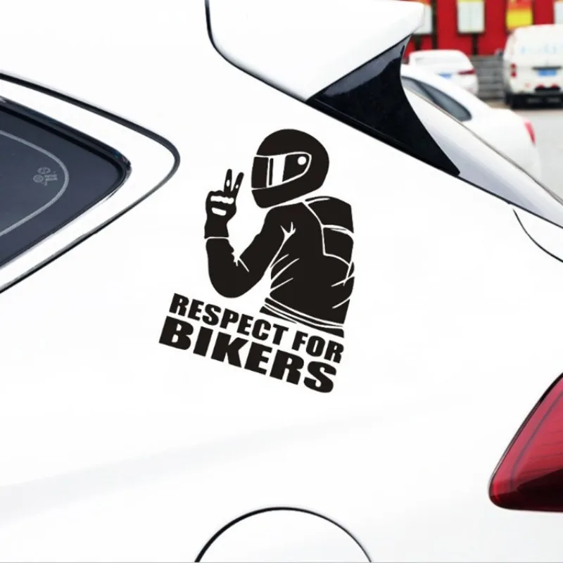 RESPECT FOR BIKERS Car Motorcycle Sticker Laser Reflective Decals Car Body Decorative Vinyl Funny Stickers