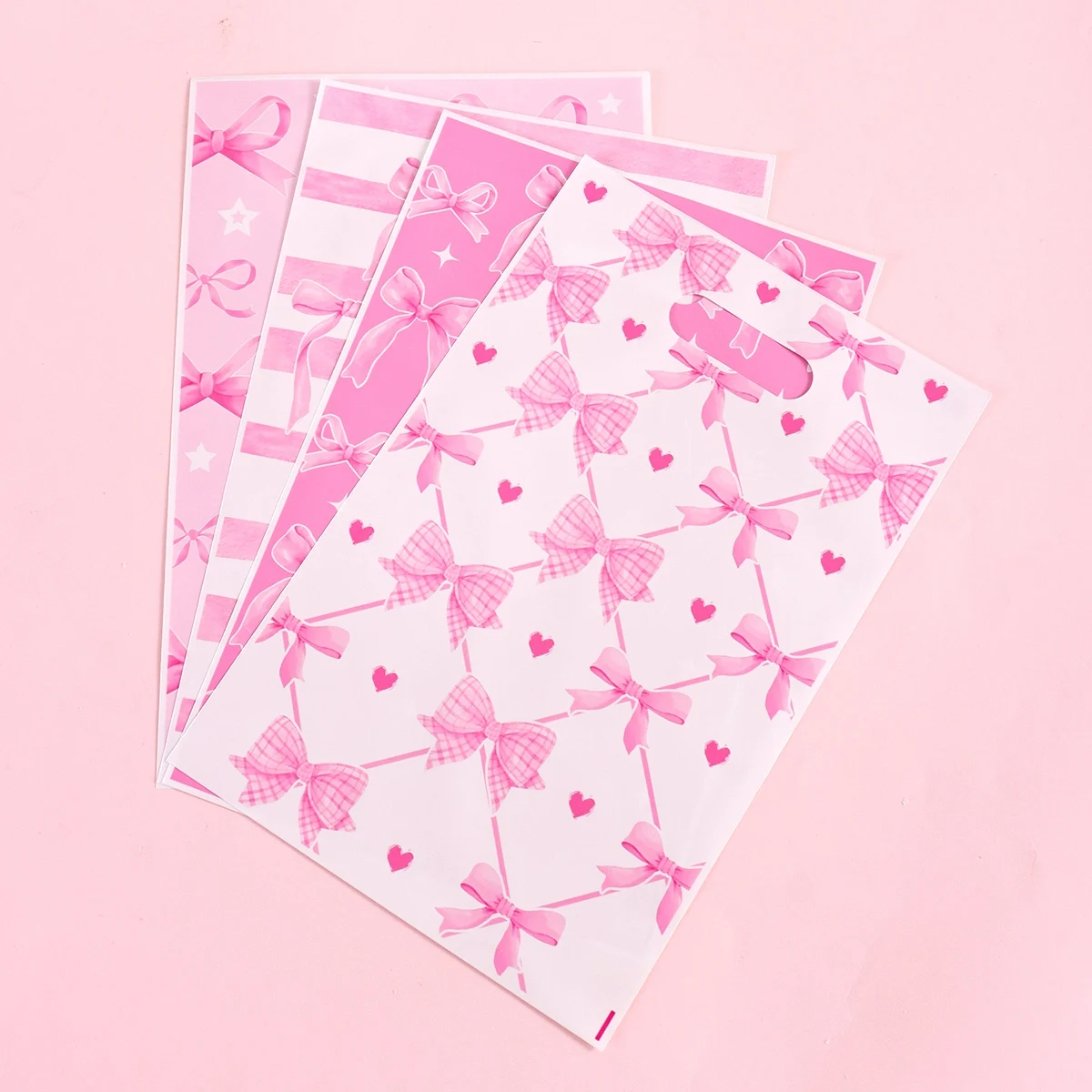 10/20/50 Stück rosa Geschenktüten mit Schleife, für Kuchen, Snacks, Süßigkeiten, 1. Geburtstag, Partyzubehör, Frühlingsfeiertage, Hochzeitsfeier, Dekoration – Detail 5
