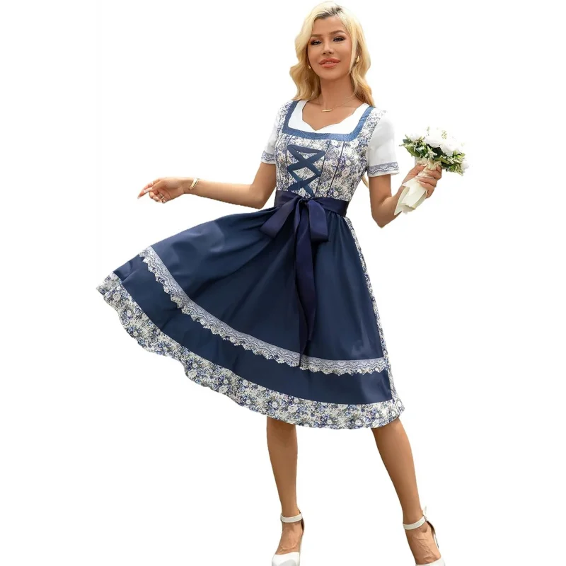 

Oktoberfest Dirndl Dress Costume for Women German Traditional Bavarian Printed Outfits