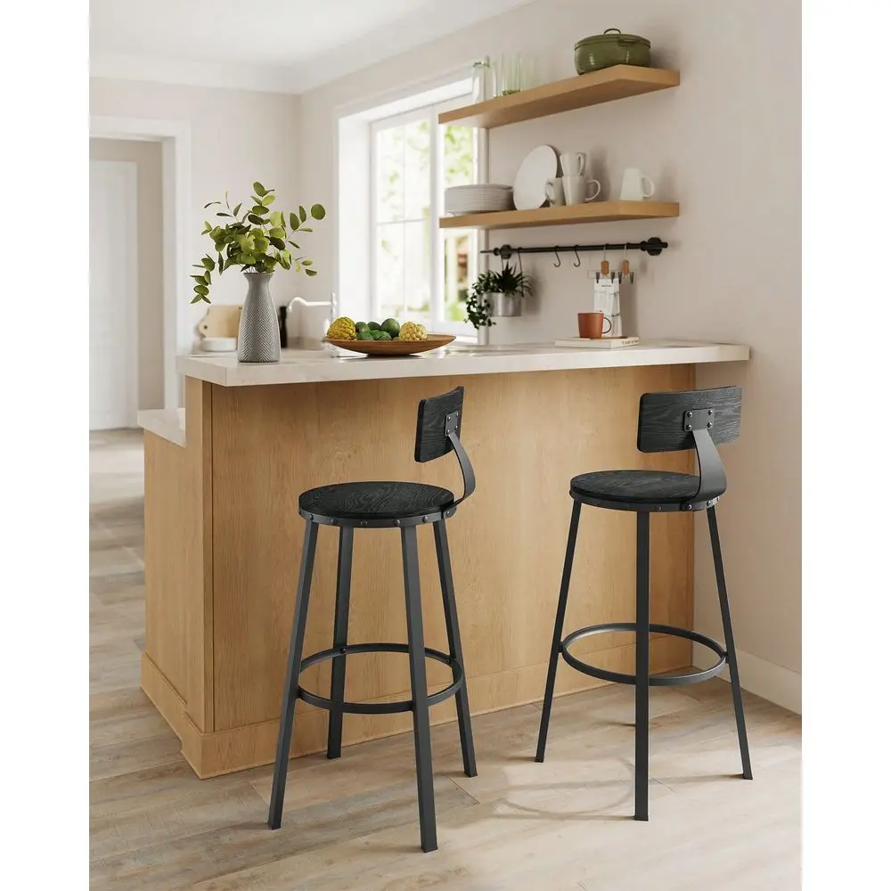 

Bar Stools Sillas Para Barra AltaBar Stools Set Of 2, Bar Height Barstools With Back, 28.7 Inches Counter Stools Bar Chairs With