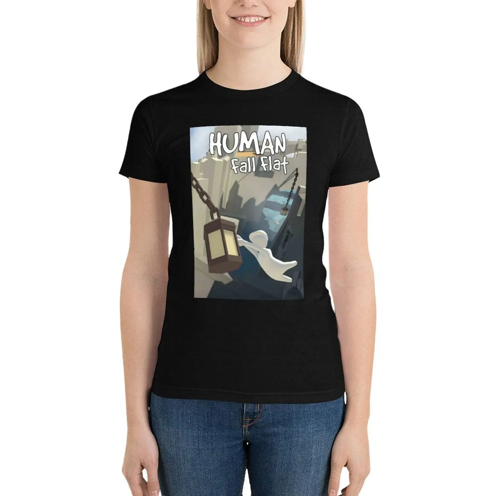 

Human: Fall Flat tshirt T-Shirt hippie clothes tops tees Woman fashion
