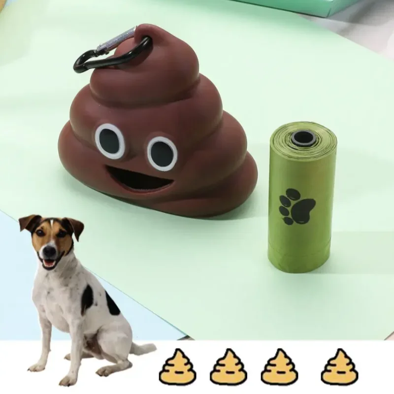 Pet Waste Bag Dispenser Poop Bag Dogs Cat Trash Carrier Pet Bag Loader Cleaning Tool Pet Products Fecal Shape Outdoor Portable