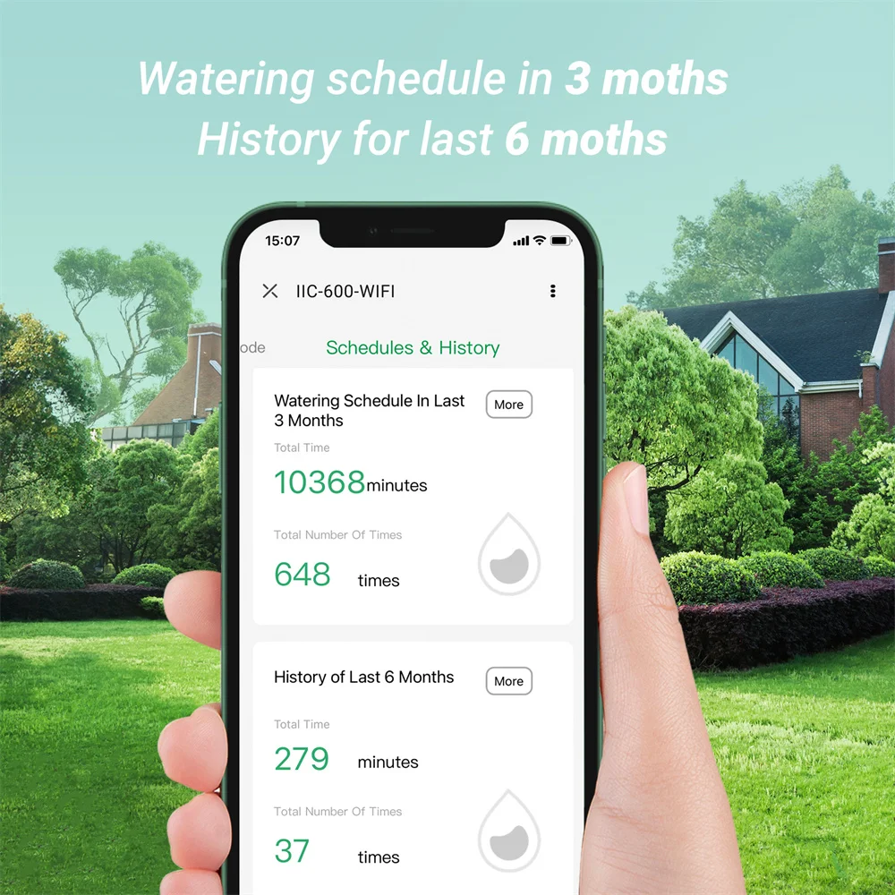 INKBIRD 6 Zones WIFI Smart Sprinkler Controller Auto Irrigation Controller Supports Rain Skip Seasonal Adjustment Manual Mode