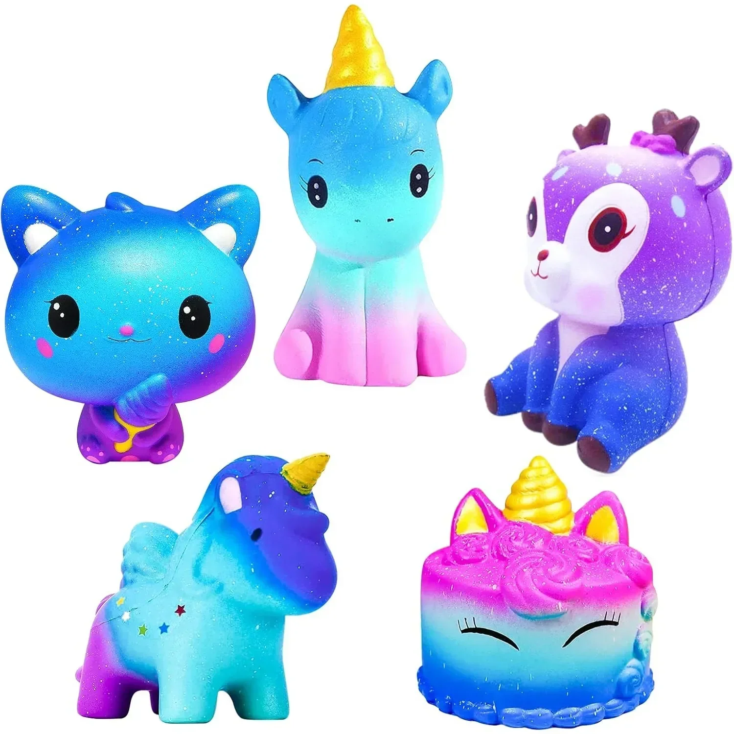 Squishies Toys Slow Rising Squishy Toys Galaxy Jumbo Squishies Stress Relief Squeeze Pack Unicorn Animal Cake for Kids Adults