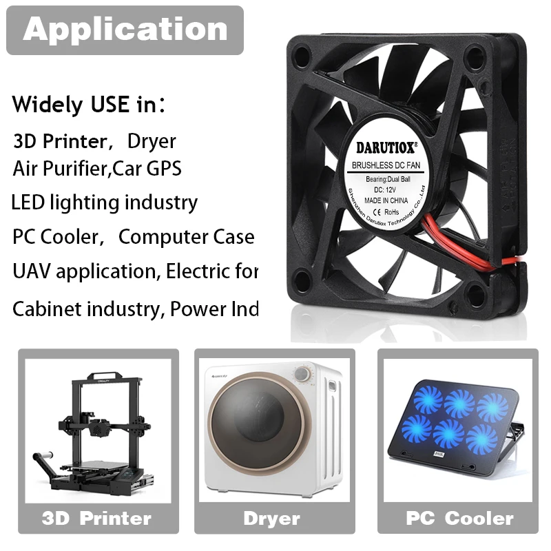 2 pces 60mm 5v 12v 24v sem escova usb 2pin 3pin dc refrigerador ventilador 60x60x10mm 6010 6cm para computador pc cpu caso de refrigeração