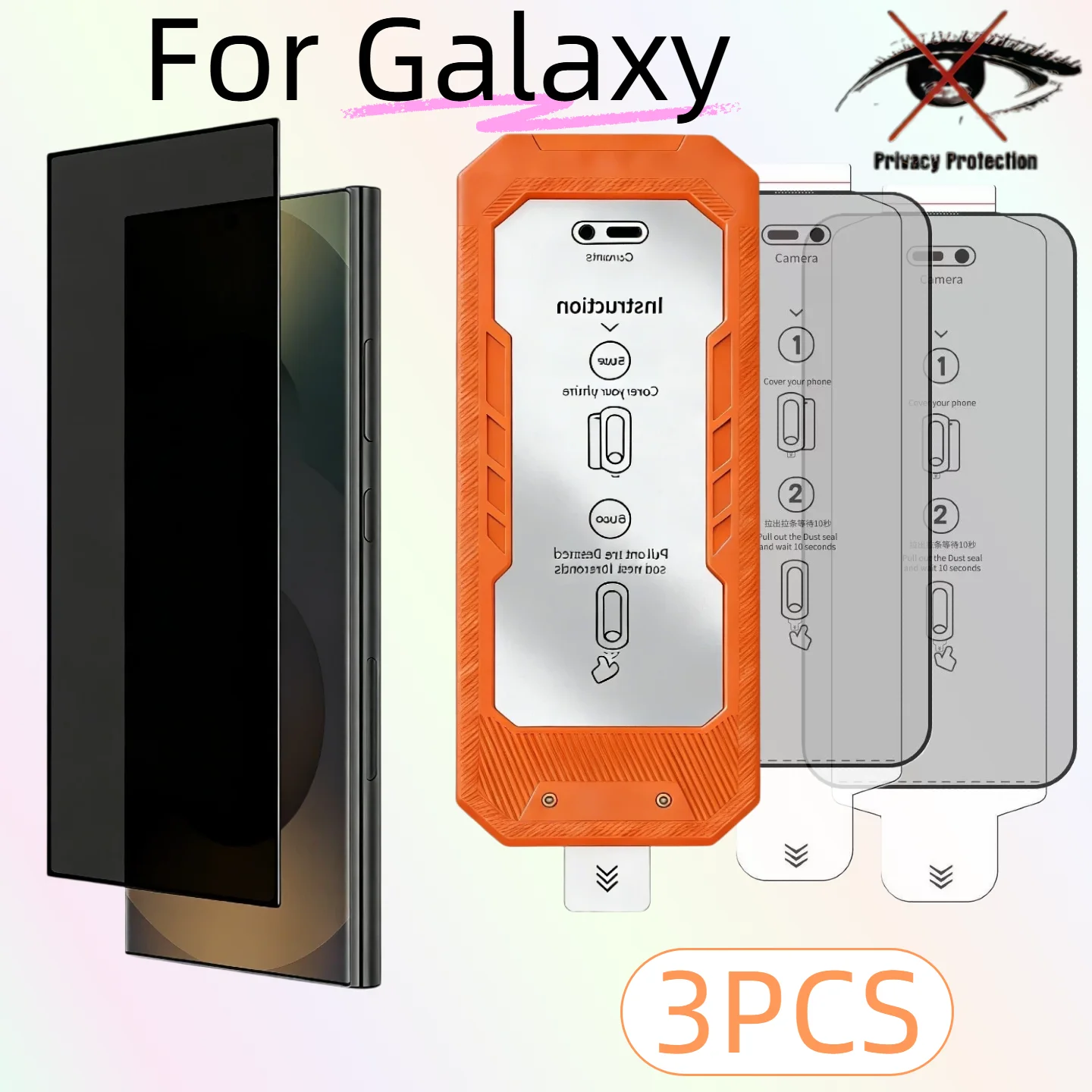 

3PCS Privacy Screen Protector Tempered Glass for Galaxy S26/S26 Plus/S25/S25 Plus/S25 Ultra/S24/S24 Plus/S24 Ultra
