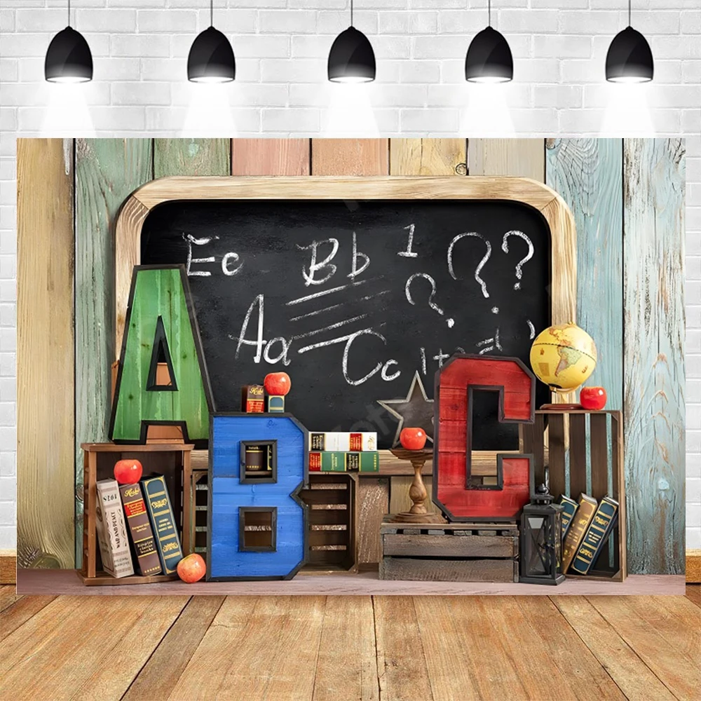 Welcome Back To School Backdrop for Photography Blackboard Pencil Chalk Graduation Party Baby Portrait Backdround Decor Banner