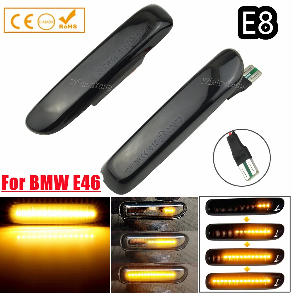 

Side Marker Flowing Dynamic Blinker LED Turn Signal Light For BMW E46 3 Series Limo Coupe Compact Cabriolet Touring