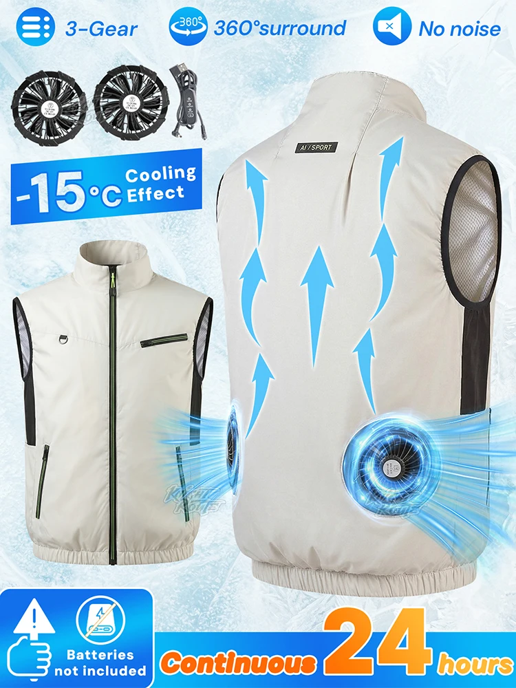 2026 Best Choice Fan Vest Wearable Cooling Air-conditioned Clothes Lightweight for Daily Commute Outdoor Walking Fishing Camping