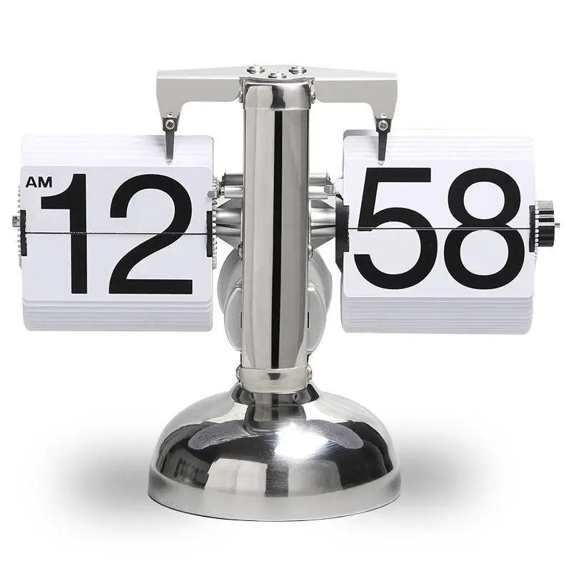 Trebuchet Machinery Retro Small Desktop Clock Flip-page Clock Electronic Calendar European Style Automatic Page Turning Clock
