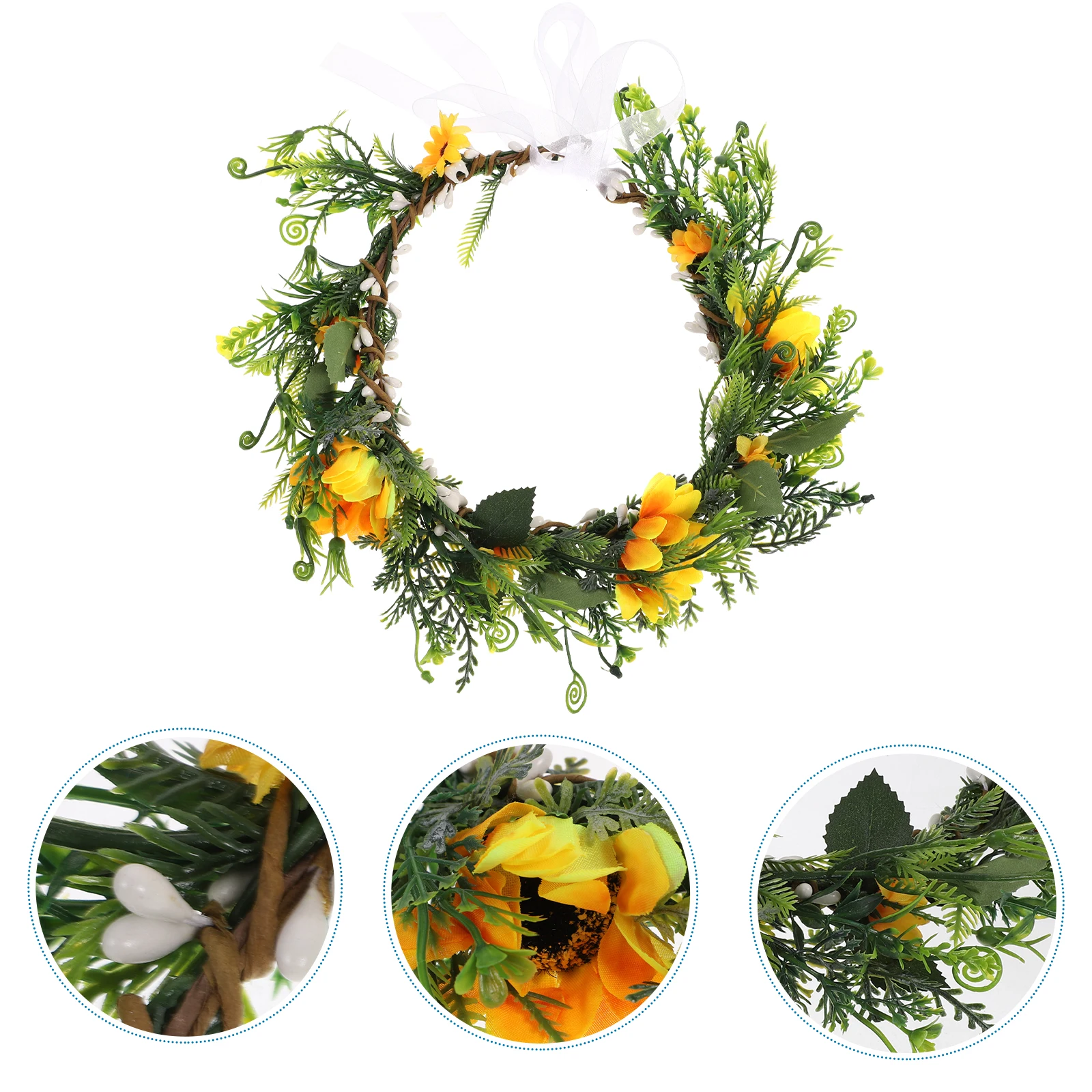 

Garlands Sunflower Women Hair Accessories Headband Decorative Wedding Crown Yellow Miss